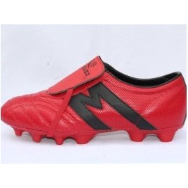 2264-Zapato de fútbol profesional marca Manríquez mod. MID SX color Rojo con ngo